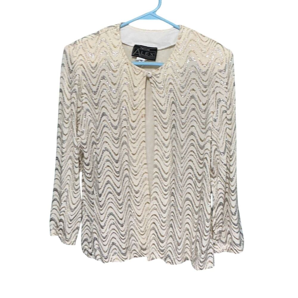 Alex Evenings Petite Beaded Jacket – Medium Petite (MP)